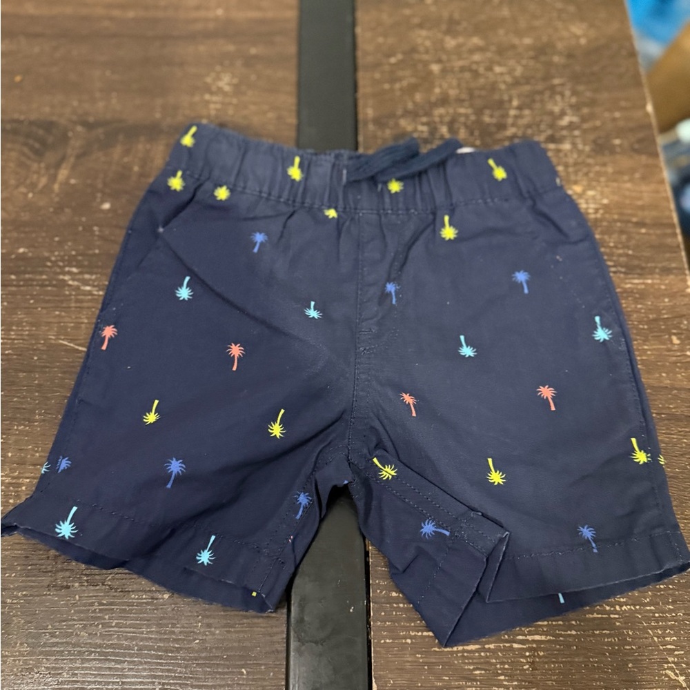 The Children's Place Navy Shorts with Colorful Palm Print